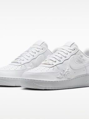Nike Women’s Air Force 1s White Floral Embossed